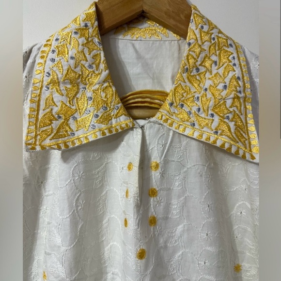 Cotton embroidered dress and scarf set S/M - Picture 3 of 10